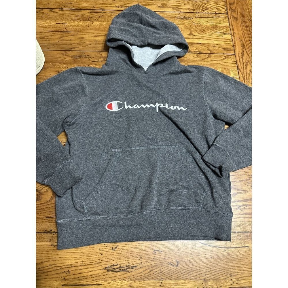 Champion Hoodie Men Size XS Gray Cotton T3 Fleece Lined Pullover Sweatshirt